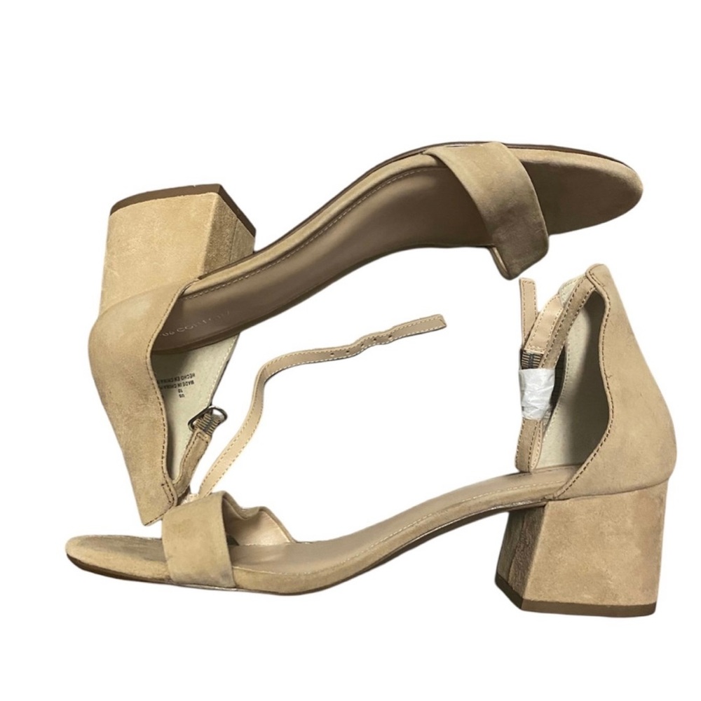 206 Collective Taupe Block Heel Sandals Shoes Size 10